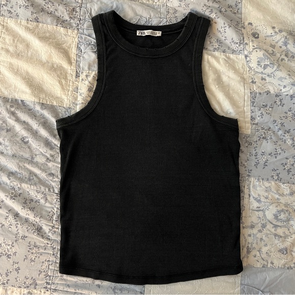 Vintage Effect Charcoal Black Tank Top - Picture 3 of 7